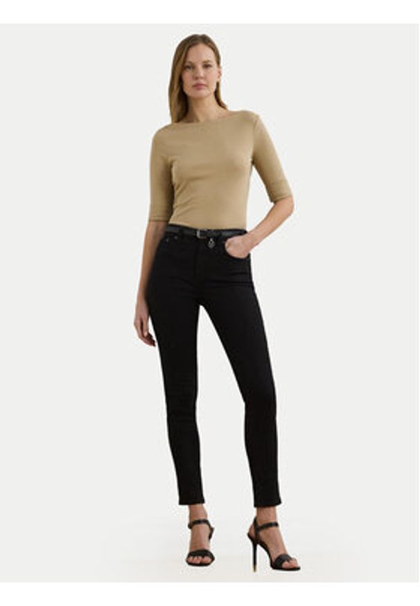 Lauren Ralph Lauren Bluzka 200654963177 Beżowy Slim Fit. Kolor: beżowy. Materiał: bawełna