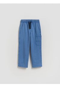 Reserved - Dresowe spodnie oversize - niebieski. Kolor: niebieski. Materiał: dresówka #1