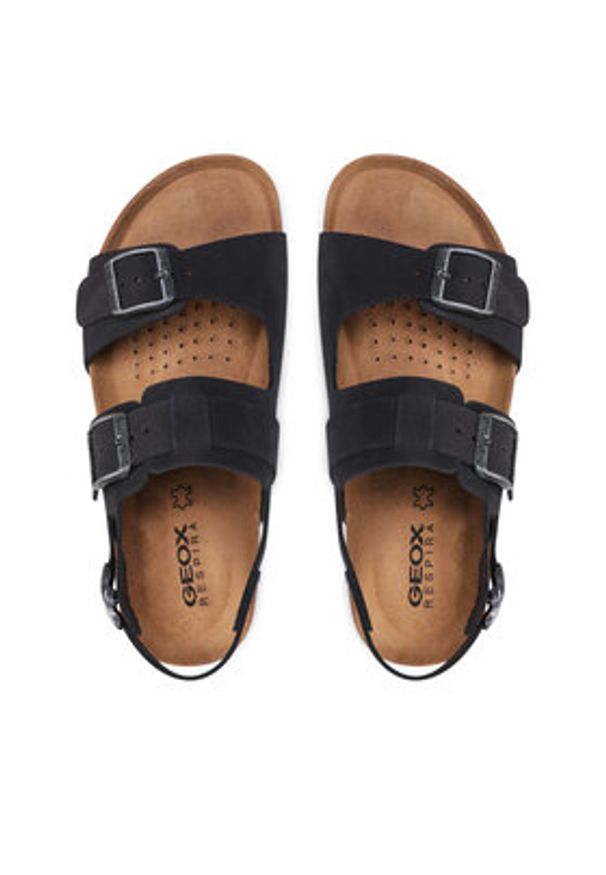 Geox Sandały U Sandal Ghita A U159VA 00032 C9999 Czarny. Kolor: czarny. Materiał: skóra, nubuk