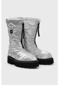 Blauer śniegowce Elsie kolor srebrny. Nosek buta: okrągły. Kolor: srebrny. Materiał: skóra, guma. Obcas: na platformie #2