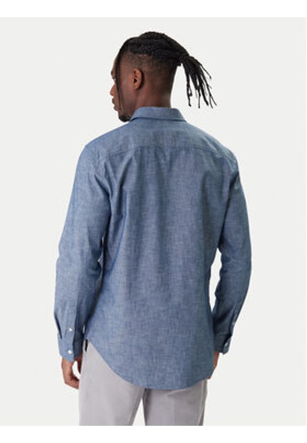 Calvin Klein Jeans Koszula Chambray Classic LV04RF109G Granatowy Regular Fit. Kolor: niebieski. Materiał: bawełna