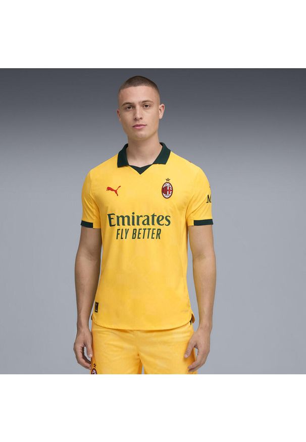 Puma - Męska autentyczna trzecia koszulka AC Milan 25/26 PUMA. Kolor: zielony, wielokolorowy, żółty. Sport: piłka nożna