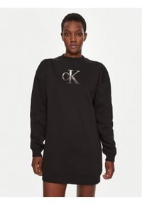Calvin Klein Jeans Sukienka dzianinowa J20J224834 Czarny Relaxed Fit. Kolor: czarny. Materiał: syntetyk, bawełna #1