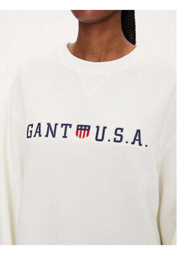 GANT - Gant Bluza 4200577 Biały Regular Fit. Kolor: biały. Materiał: bawełna
