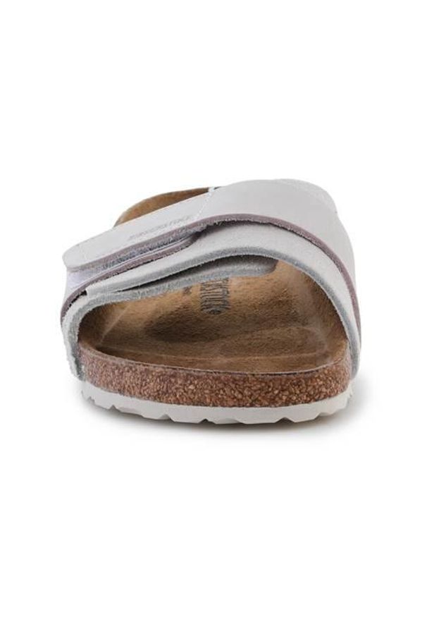Klapki damskie Birkenstock Oita. Kolor: szary. Materiał: skóra
