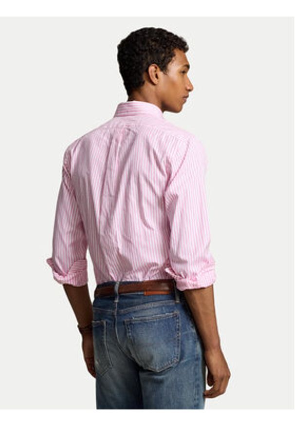 Polo Ralph Lauren Koszula 710886462002 Różowy Custom Fit. Typ kołnierza: polo. Kolor: różowy. Materiał: bawełna