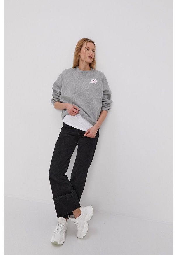Jordan - Bluza. Okazja: na co dzień. Kolor: szary. Długość rękawa: długi rękaw. Długość: długie. Styl: casual
