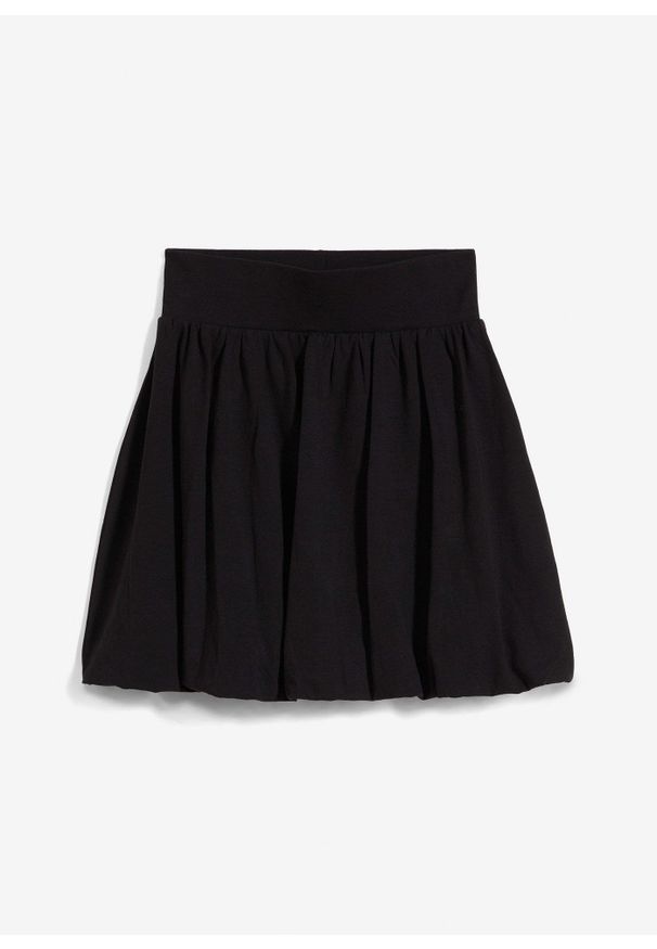bonprix - Spódnica bombka z elastycznego materiału z bawełną. Kolor: czarny. Materiał: bawełna, materiał. Styl: elegancki