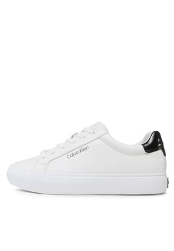 Calvin Klein Sneakersy Vulc Lace Up HW0HW01681 Biały. Kolor: biały. Materiał: skóra