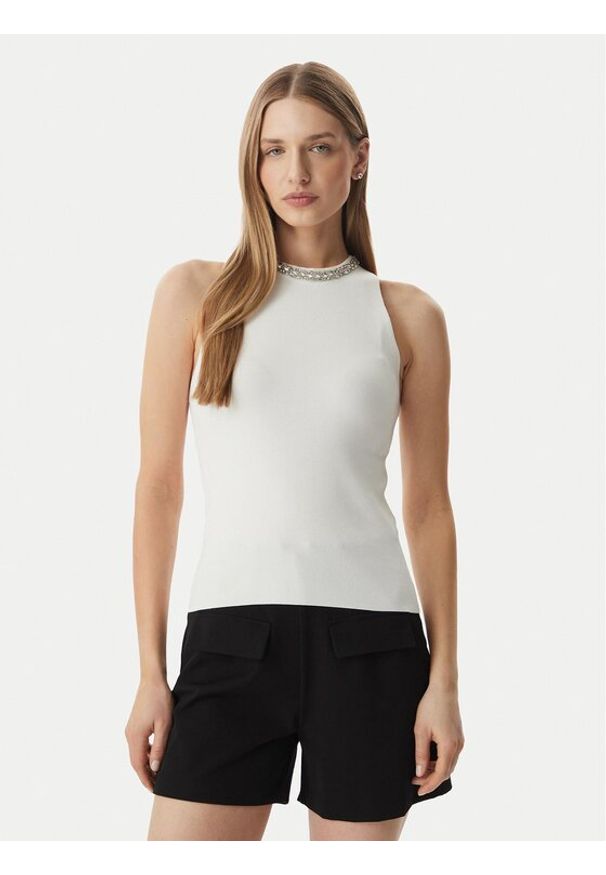 Morgan Sweter 261-MDIANE Biały Regular Fit. Kolor: biały. Materiał: syntetyk