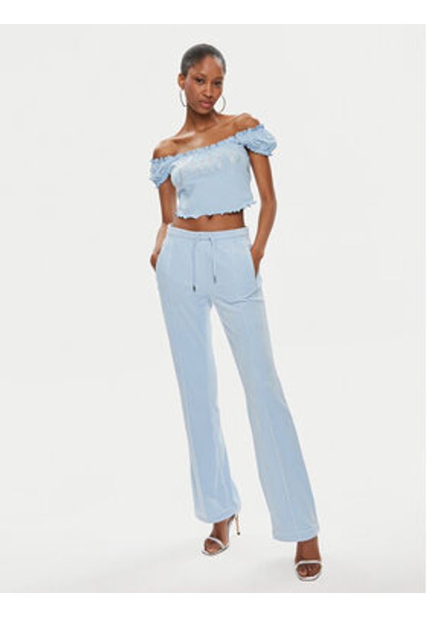 Juicy Couture Bluzka Brodie JCWCT23309 Błękitny Regular Fit. Kolor: niebieski. Materiał: bawełna
