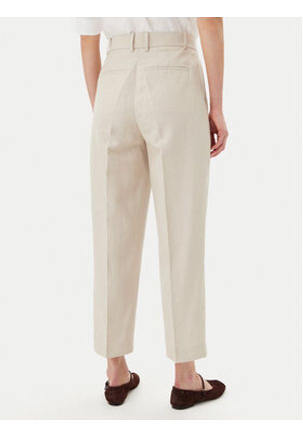 TOMMY HILFIGER - Tommy Hilfiger Spodnie materiałowe WW0WW45461 Beżowy Tapered Fit. Kolor: beżowy. Materiał: len