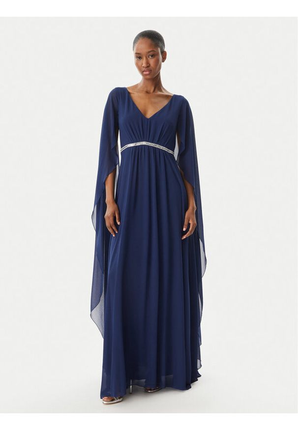 Rinascimento Sukienka wieczorowa CFC0123079003 Granatowy Regular Fit. Kolor: niebieski. Materiał: syntetyk. Styl: wizytowy