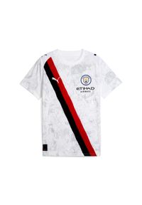Puma - Młodzieżowa koszulka KIDSUPER × MANCHESTER CITY PUMA White Black. Kolor: czarny, biały, wielokolorowy. Sport: piłka nożna