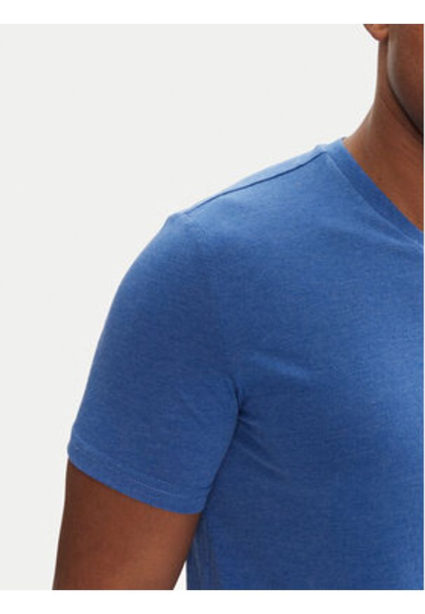 Tommy Jeans T-Shirt Jaspe DM0DM20364 Niebieski Slim Fit. Kolor: niebieski. Materiał: syntetyk, bawełna