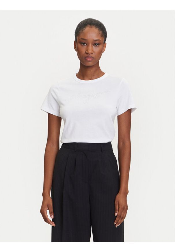 Hugo - HUGO T-Shirt Deloris 50532137 Biały Regular Fit. Kolor: biały. Materiał: bawełna