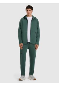 4f - 4F Bluza dresowa rozpinana z kapturem męska - zielona M. Typ kołnierza: kaptur. Kolor: zielony. Materiał: dresówka