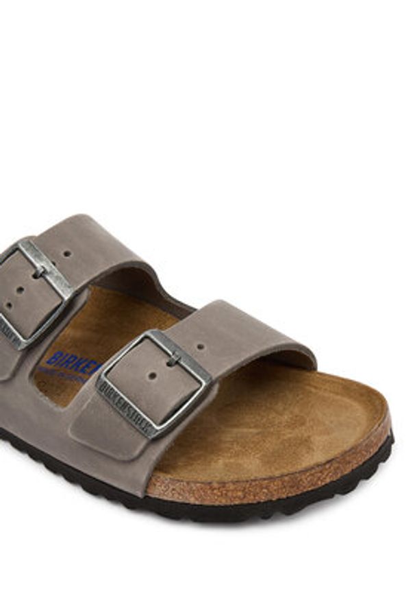 Birkenstock Klapki Arizona Sfb 1013645 Szary. Kolor: szary. Materiał: zamsz, skóra