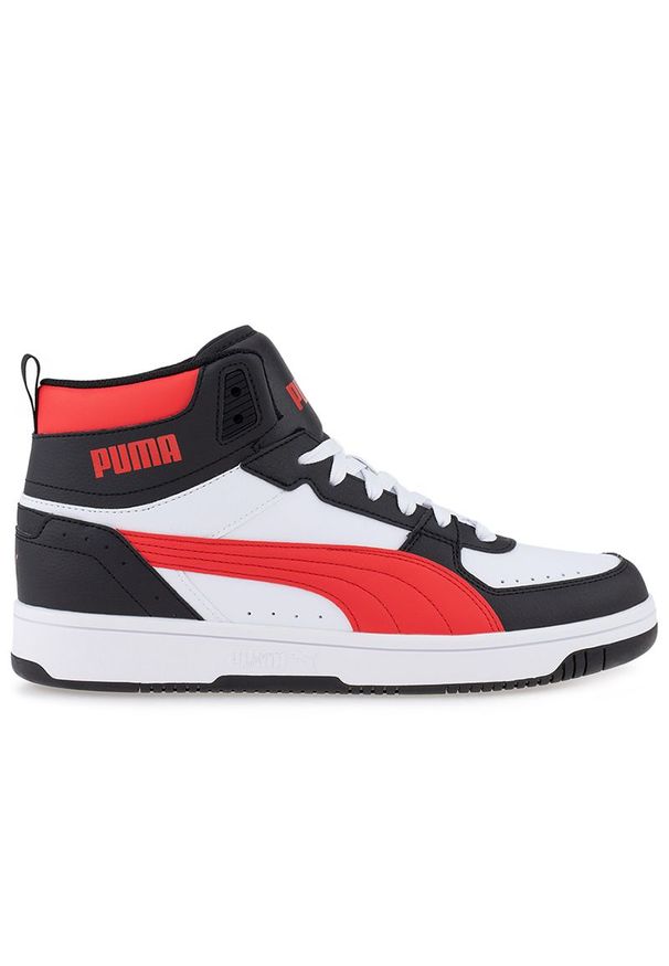 Buty Puma Rebound Joy 37476522 - multikolor. Zapięcie: pasek. Kolor: wielokolorowy. Materiał: skóra, guma, materiał, syntetyk. Szerokość cholewki: normalna. Wzór: paski