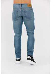 Calvin Klein - CALVIN KLEIN Błękitne męskie jeansy Slim. Okazja: na co dzień. Kolor: niebieski. Styl: casual #5