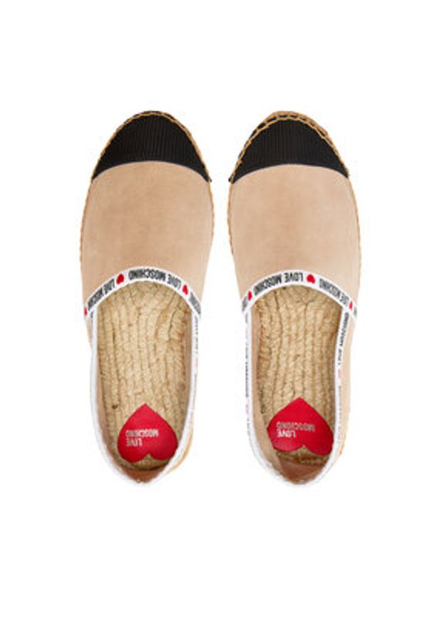 Love Moschino - LOVE MOSCHINO Espadryle JA10553G0IIG0131 Beżowy. Kolor: beżowy. Materiał: zamsz, skóra
