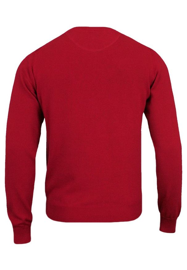 Czerwony sweter Adriano Guinari klasyczny, do pracy