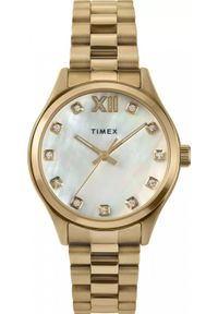 Zegarek damski Timex TW2W85400 CYRKONIE złoty. Kolor: złoty #1
