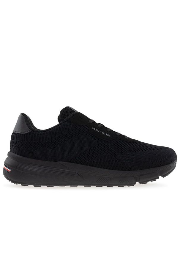 TOMMY HILFIGER - Buty Tommy Hilfiger Lightweight RWB Knit FM0FM05423-BDS - czarne. Okazja: na co dzień. Kolor: czarny. Materiał: tkanina, materiał, poliester, dzianina. Szerokość cholewki: normalna