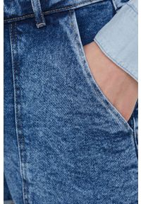 Noisy may - Noisy May szorty jeansowe damskie gładkie high waist. Okazja: na co dzień. Stan: podwyższony. Kolor: niebieski. Materiał: jeans. Wzór: gładki. Styl: casual #4