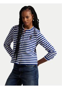 Polo Ralph Lauren Kardigan 211963465001 Niebieski Slim Fit. Typ kołnierza: polo. Kolor: niebieski. Materiał: bawełna #1