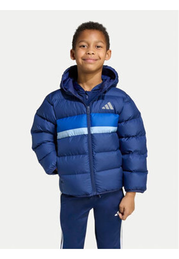 Adidas - adidas Kurtka zimowa JW2453 Granatowy Regular Fit. Kolor: niebieski. Materiał: syntetyk. Sezon: zima