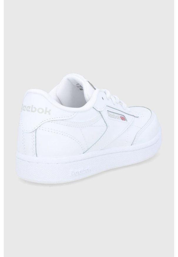 Reebok Classic Buty skórzane dziecięce kolor biały. Nosek buta: okrągły. Zapięcie: sznurówki. Kolor: biały. Materiał: skóra. Model: Reebok Classic