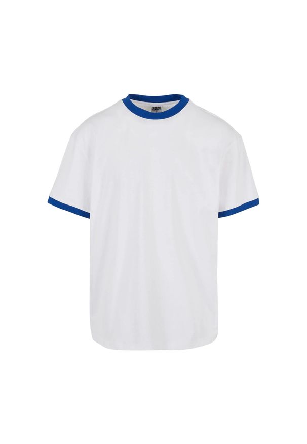 Urban Classics - Męska Koszulka Ringer Oversized T-shirt. Kolor: biały, wielokolorowy, niebieski