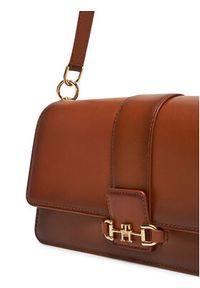 TOMMY HILFIGER - Tommy Hilfiger Torebka Heritage Leather Conv Cross BAW0AW17400 Brązowy. Kolor: brązowy. Materiał: skórzane #5