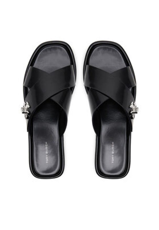 Tory Burch Klapki 170611 Czarny. Kolor: czarny. Materiał: skóra