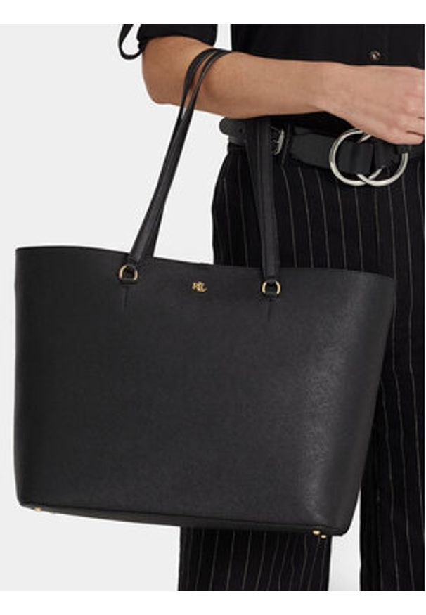 Lauren Ralph Lauren Torebka 431911655001 Czarny. Kolor: czarny. Materiał: skórzane