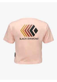 Koszulka z nadrukiem damska Black Diamond Faded Crop SS Tee. Kolor: pomarańczowy. Wzór: nadruk