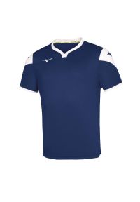 Koszulka dziecięca z krótkim rękawem Mizuno Team Game Runbird. Kolor: biały, niebieski, wielokolorowy. Długość rękawa: krótki rękaw. Długość: krótkie