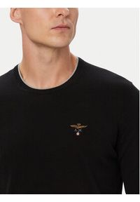 Aeronautica Militare Sweter 262MA1631UL00506 Czarny Regular Fit. Kolor: czarny. Materiał: bawełna #5