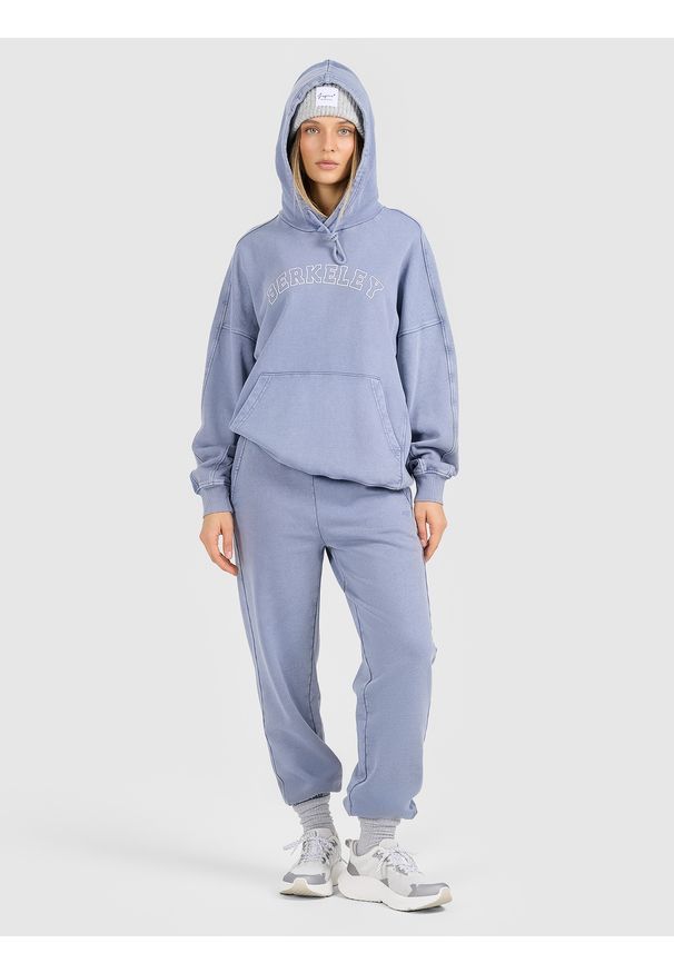 4f - 4F Bluza dresowa nierozpinana z kapturem damska - niebieska XS. Okazja: na co dzień. Typ kołnierza: kaptur. Kolor: niebieski. Materiał: dresówka. Styl: casual