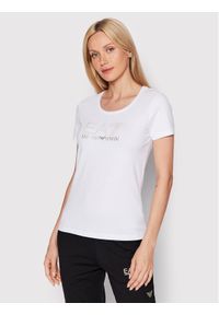 EA7 Emporio Armani T-Shirt 8NTT24 TJ2HZ 1100 Biały Slim Fit. Kolor: biały. Materiał: bawełna