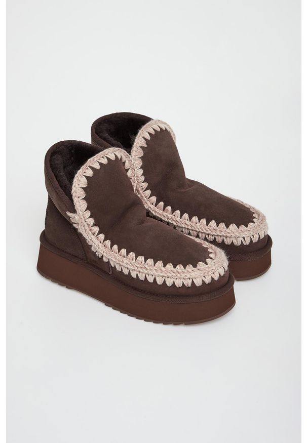 Mou - Śniegowce damskie skórzane MOU. Materiał: skóra
