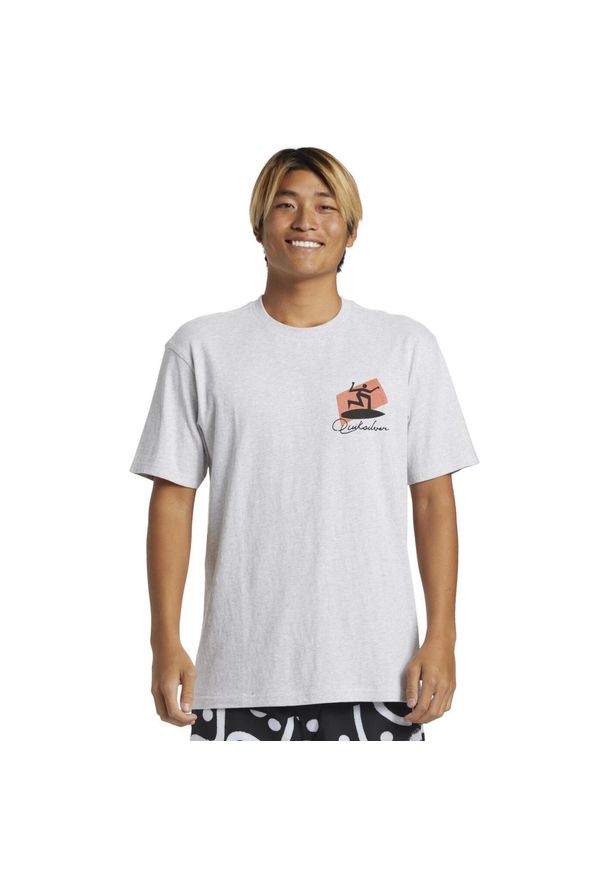 Quiksilver - Koszulka z krótkim rękawem dla Mężczyzn QUIK SURFER Szary. Kolor: biały. Materiał: materiał, bawełna. Długość rękawa: krótki rękaw. Długość: krótkie. Wzór: nadruk
