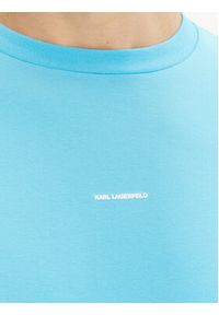 Karl Lagerfeld - KARL LAGERFELD T-Shirt 755030 552235 Błękitny Regular Fit. Typ kołnierza: dekolt w karo. Kolor: niebieski. Materiał: bawełna #3