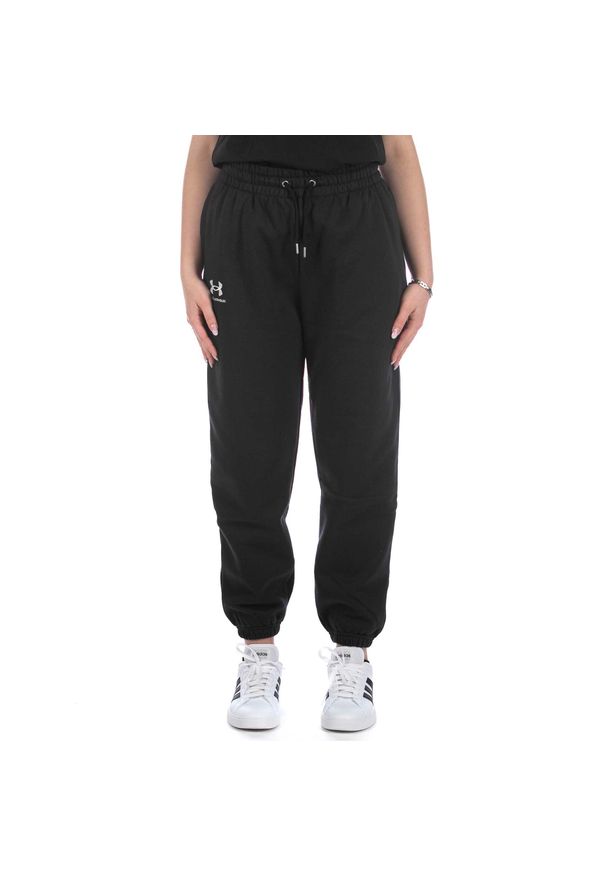 Spodnie sportowe damskie Under Armour Essential Fleece Joggers. Kolor: niebieski, czarny. Materiał: dresówka