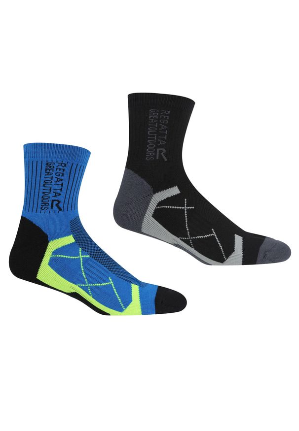 Regatta - Męskie Skarpety Active Outdoor (zestaw 2 Sztuk). Kolor: czarny, niebieski, wielokolorowy. Sport: outdoor