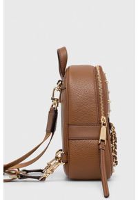MICHAEL Michael Kors plecak skórzany damski kolor brązowy mały z aplikacją. Kolor: brązowy. Materiał: skóra. Wzór: aplikacja #4