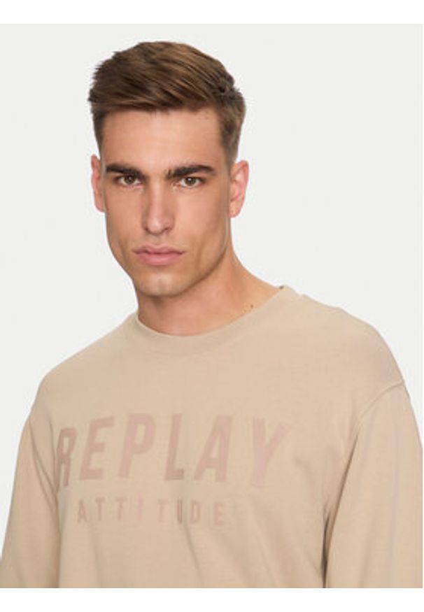 Replay Bluza M6975 .000.21842 Beżowy Regular Fit. Kolor: beżowy. Materiał: bawełna