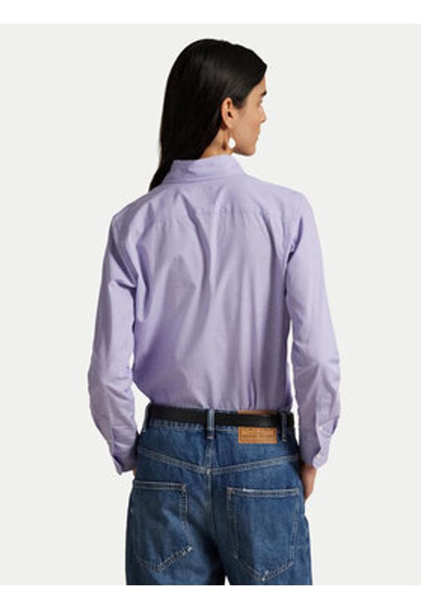 Polo Ralph Lauren Koszula 211941509003 Fioletowy Slim Fit. Typ kołnierza: polo. Kolor: fioletowy. Materiał: bawełna