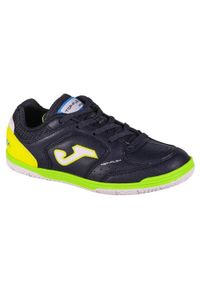 Buty piłkarskie dla dzieci Joma Top Flex Jr In. Zapięcie: sznurówki. Kolor: niebieski, czarny, żółty, wielokolorowy. Materiał: guma, materiał, tkanina, syntetyk. Szerokość cholewki: normalna. Sport: piłka nożna
